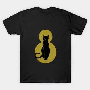 Gold Black Cat T-Shirt